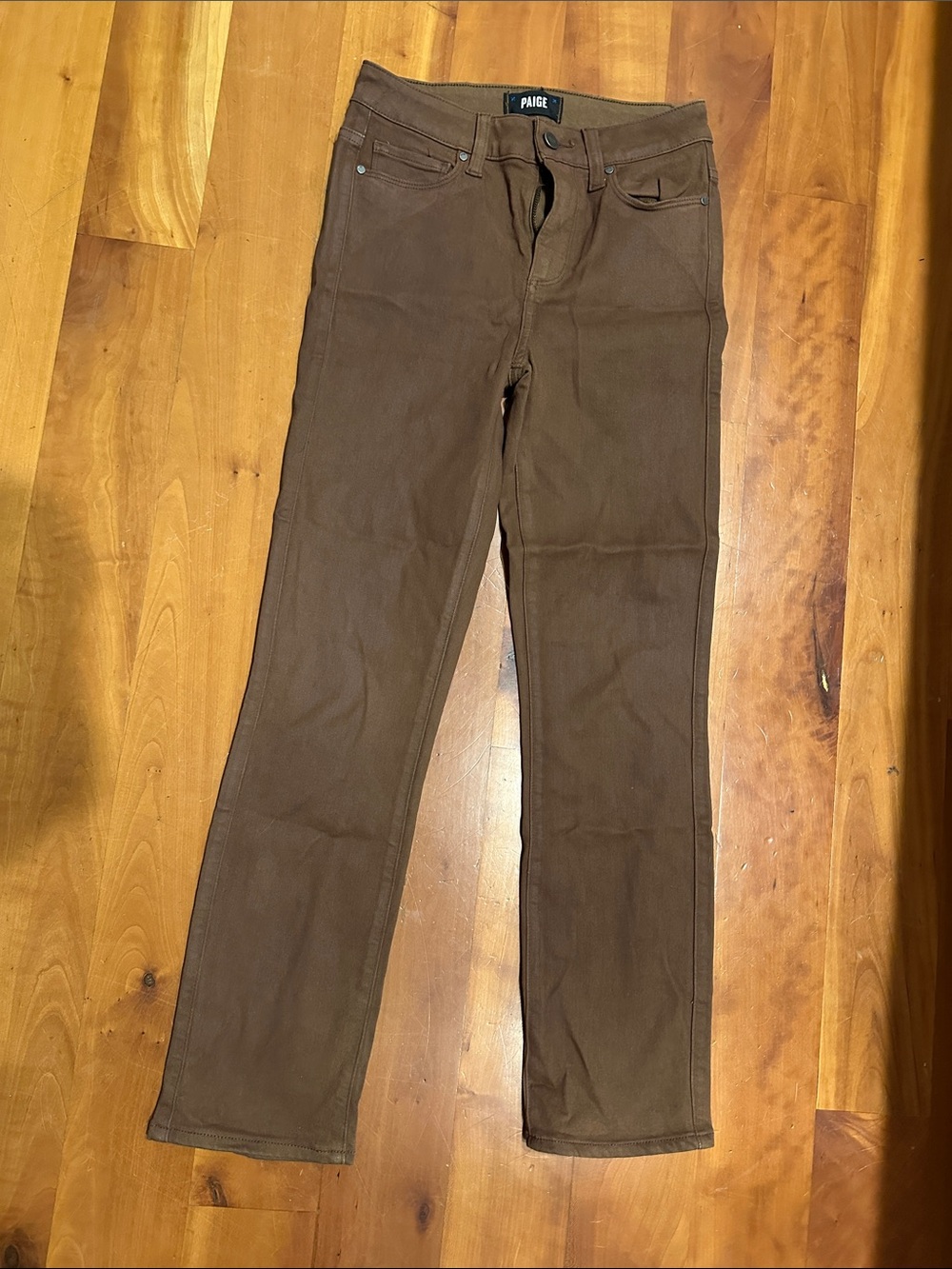 PAIGE Brown Slim Straight Jeans